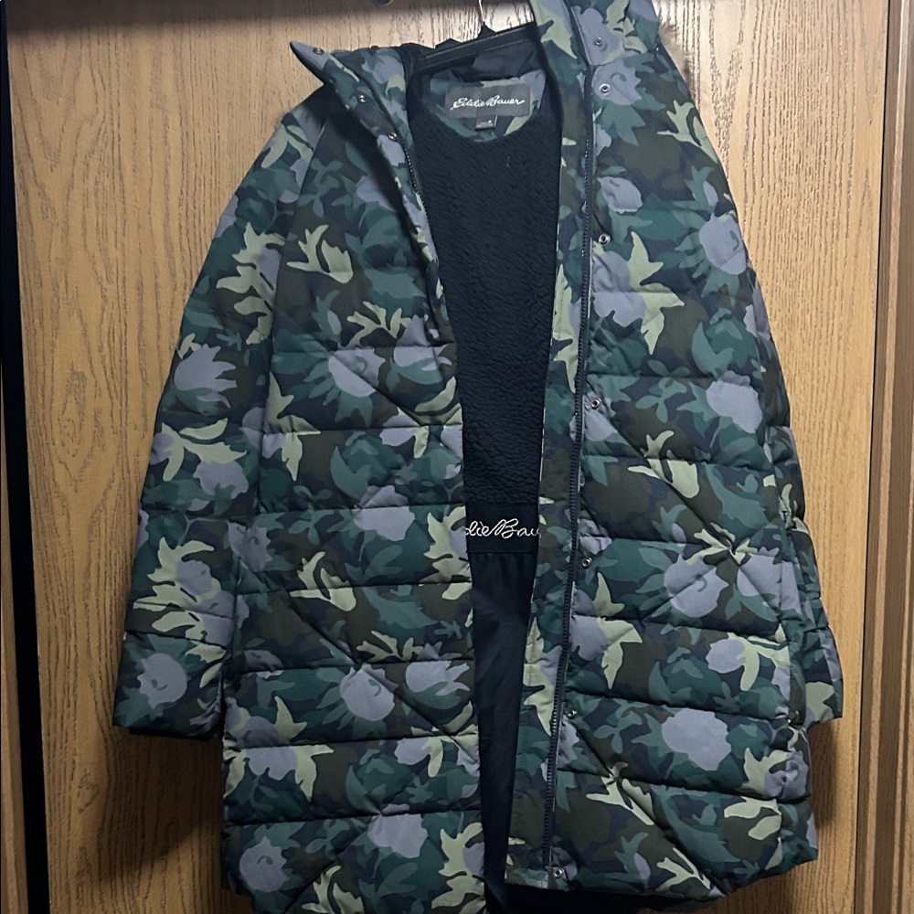 Eddie Bauer Floral Camouflage Puffer Jacket
